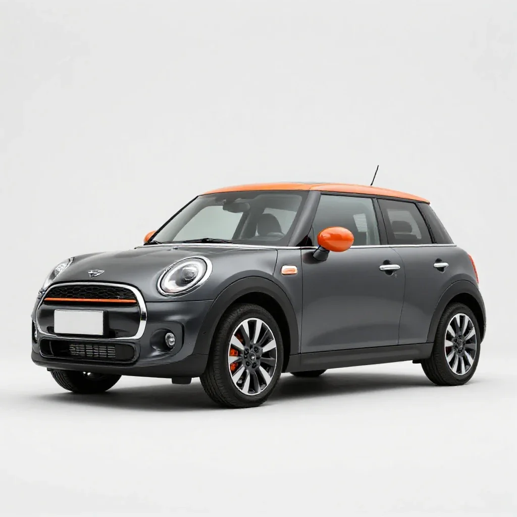 Compact city car isolated on a white background