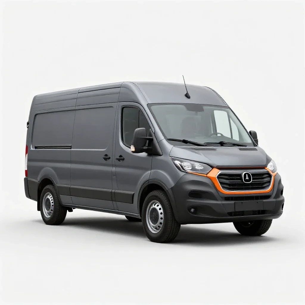Delivery van isolated on a white background