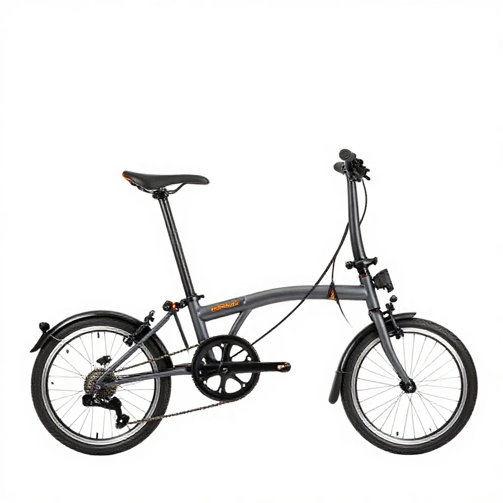 Folding bicycle isolated on a white background