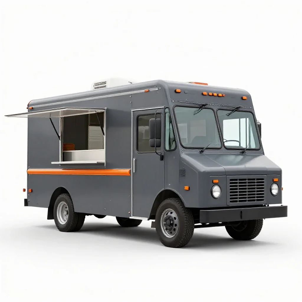 Food truck isolated on a white background