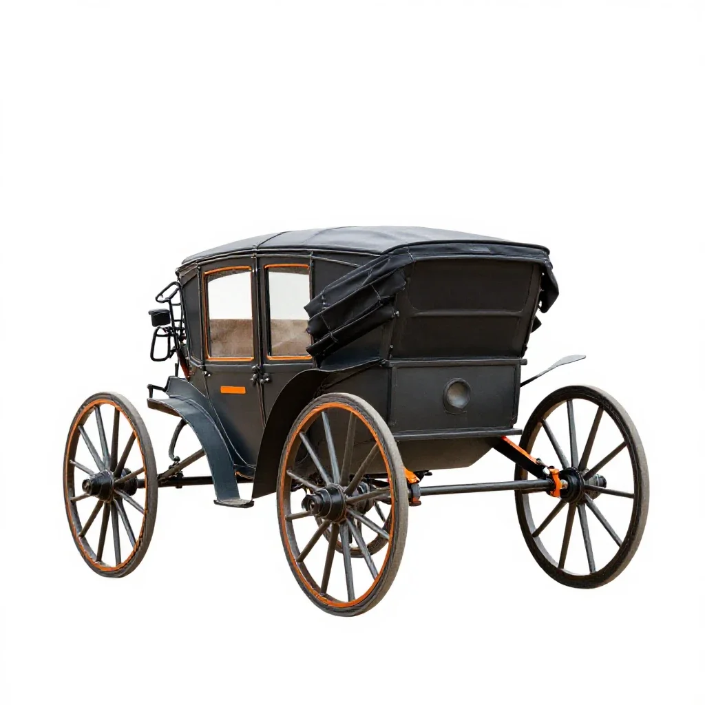 Horse-drawn carriage isolated on a white background