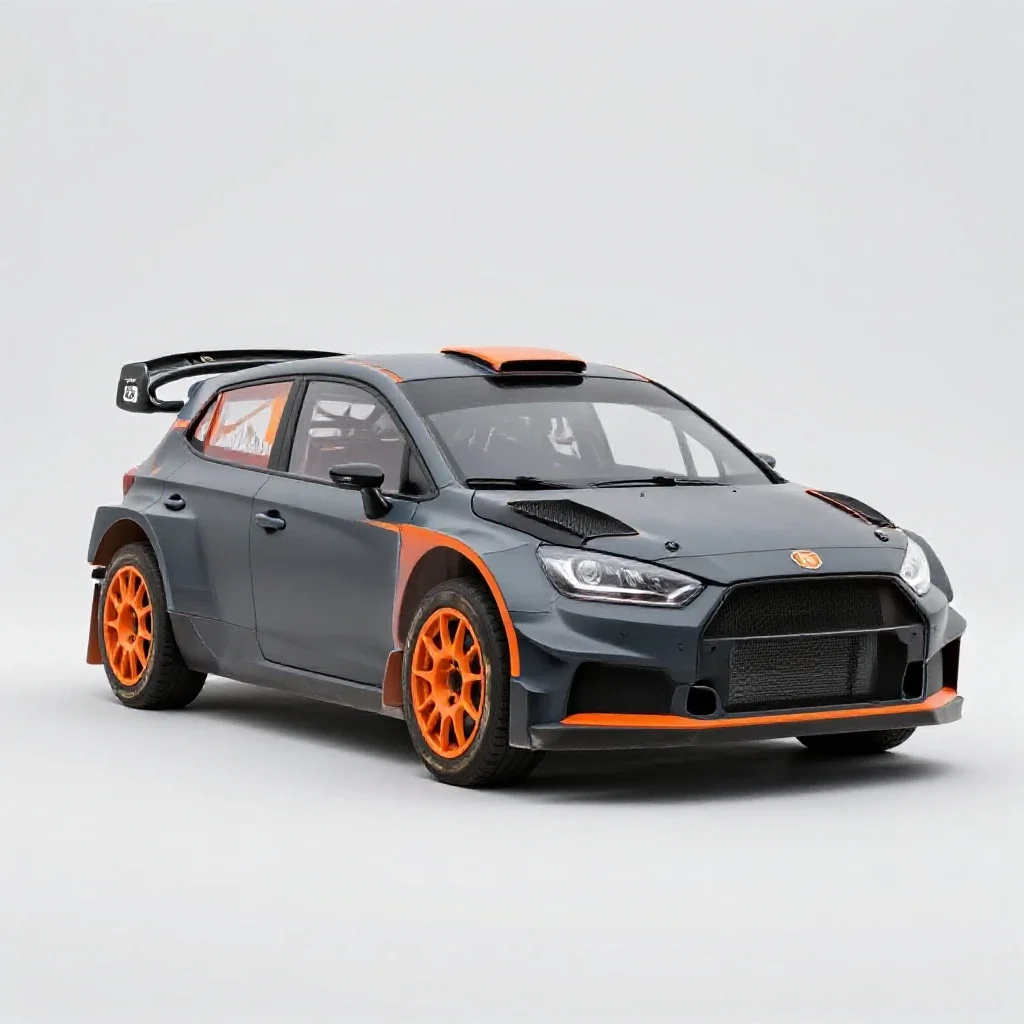 Rally hatchback isolated on a white background