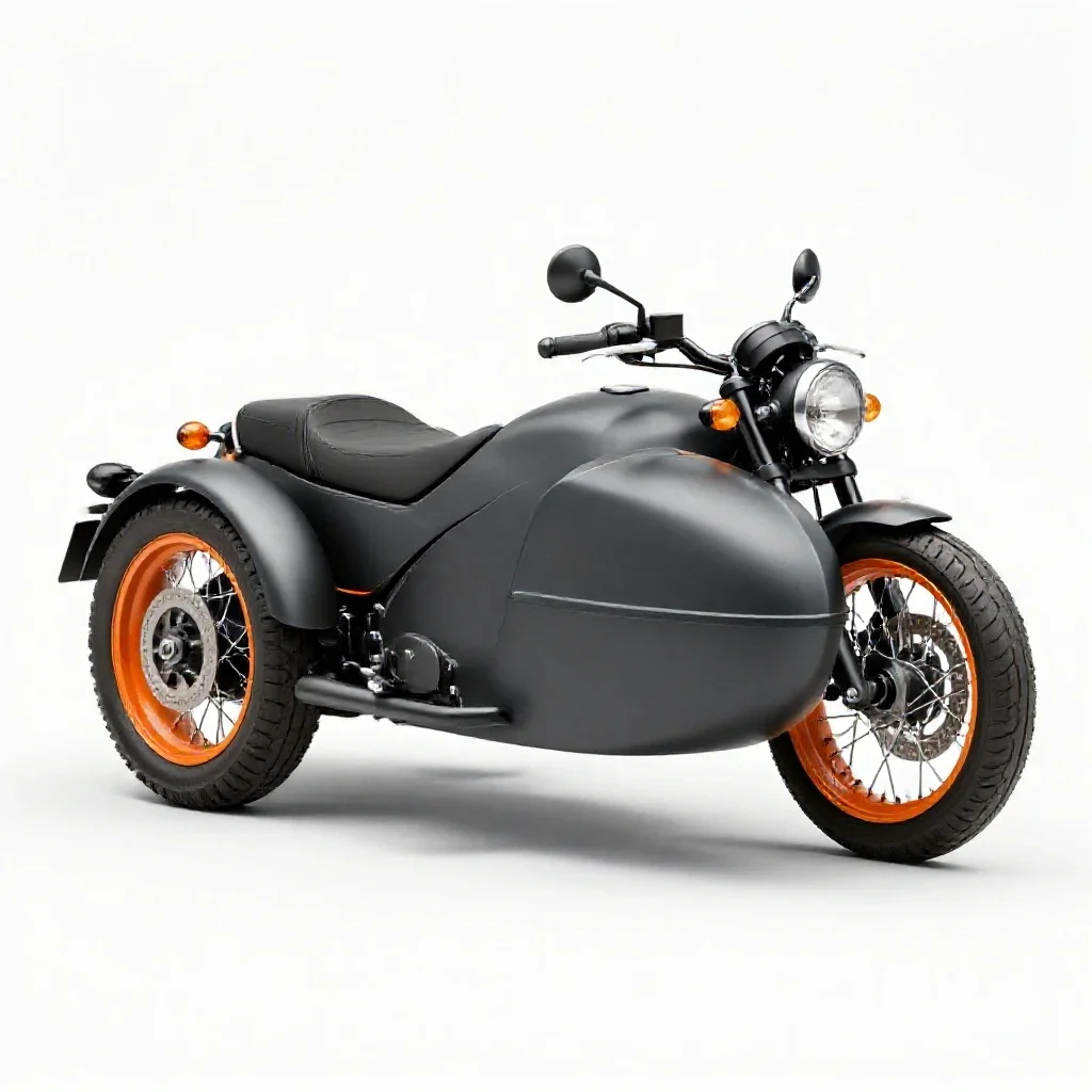 Sidecar motorcycle isolated on a white background