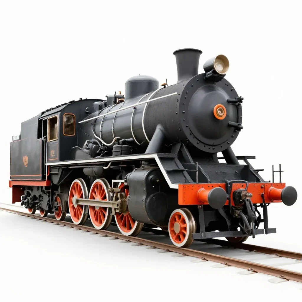 Steam locomotive isolated on a white background