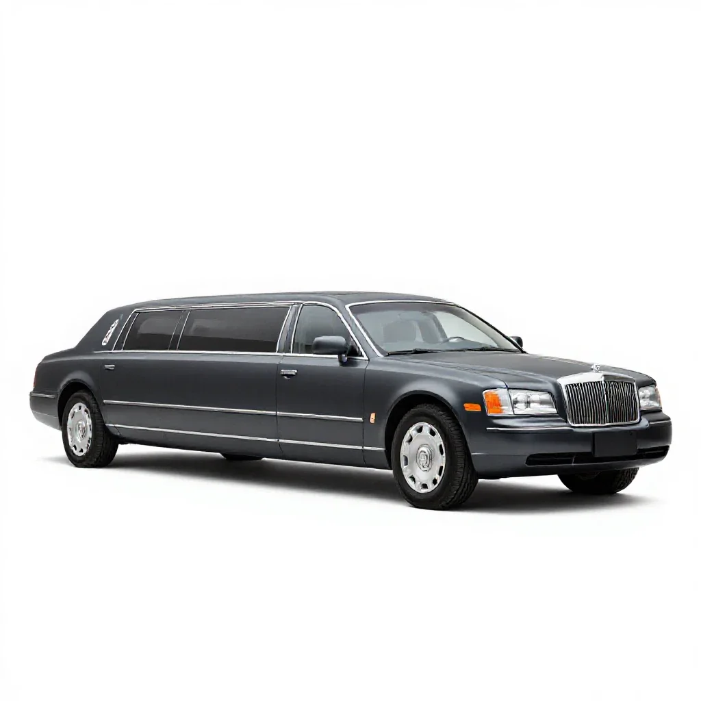 Stretched limousine isolated on a white background