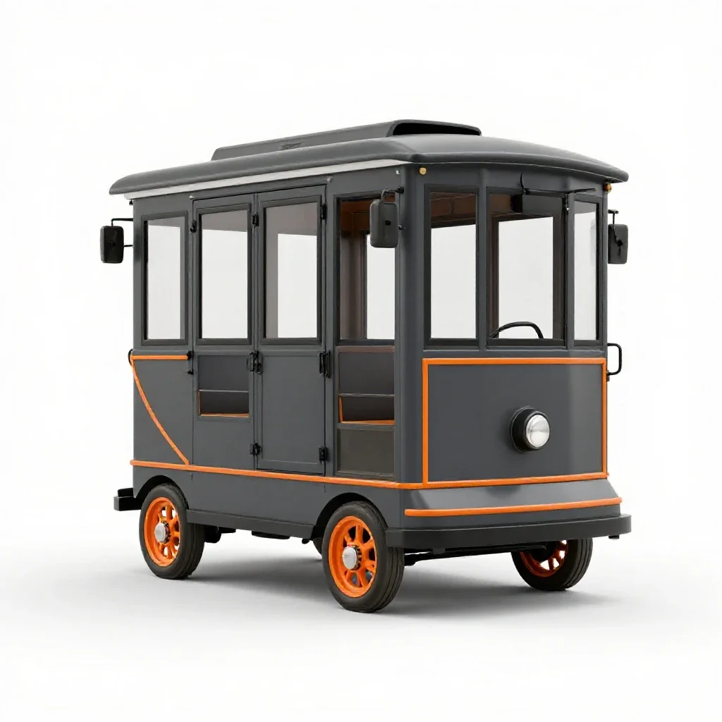 Tram carriage isolated on a white background