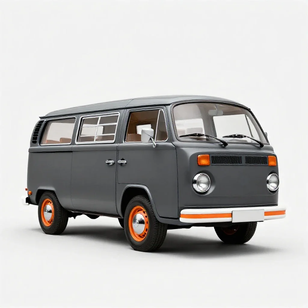 Vintage campervan isolated on a white background