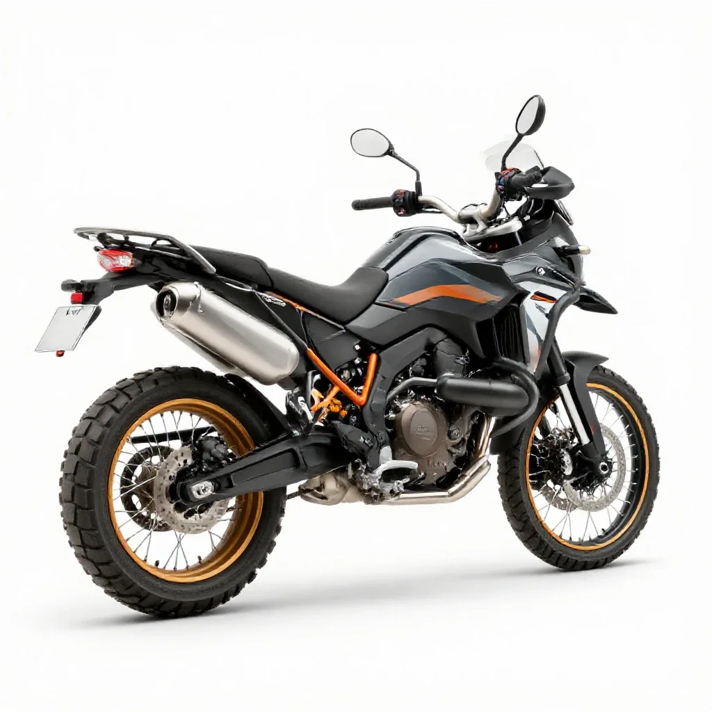 Adventure motorcycle isolated on a white background