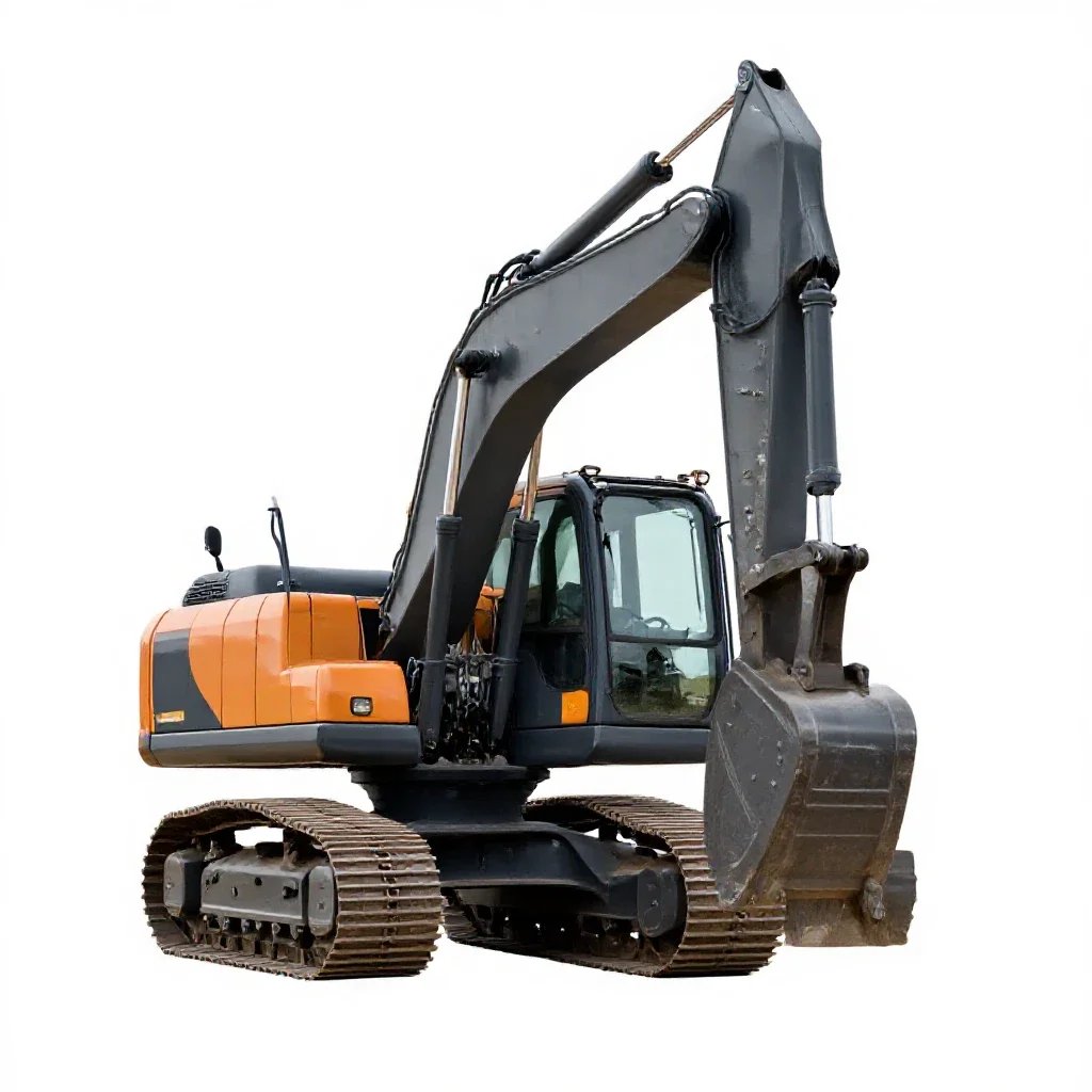 Excavator isolated on a white background