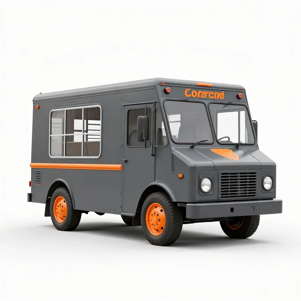 Ice cream truck isolated on a white background