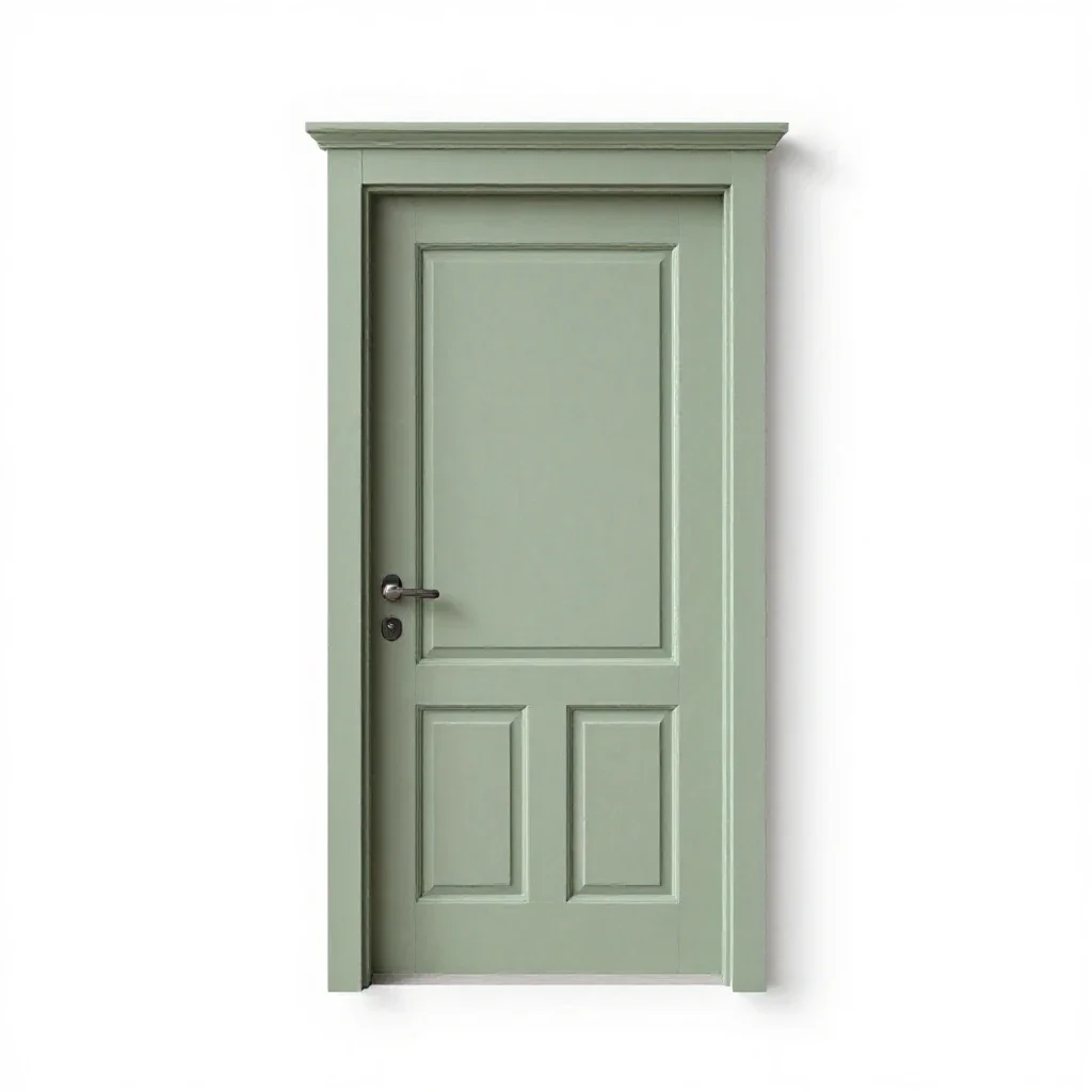 Carved wooden door isolated on a white background