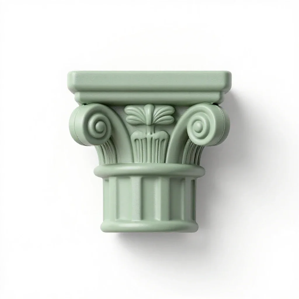 Corinthian column capital isolated on a white background