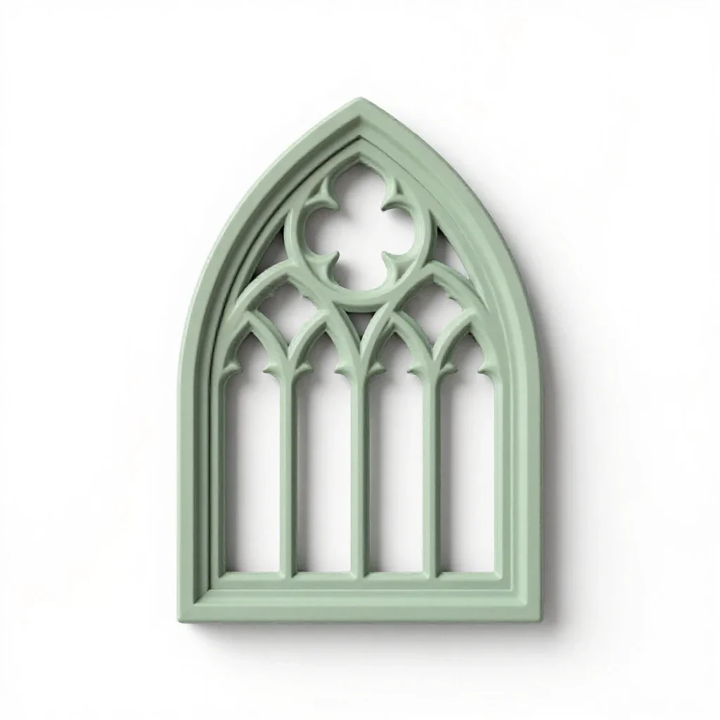 Gothic window tracery panel isolated on a white background