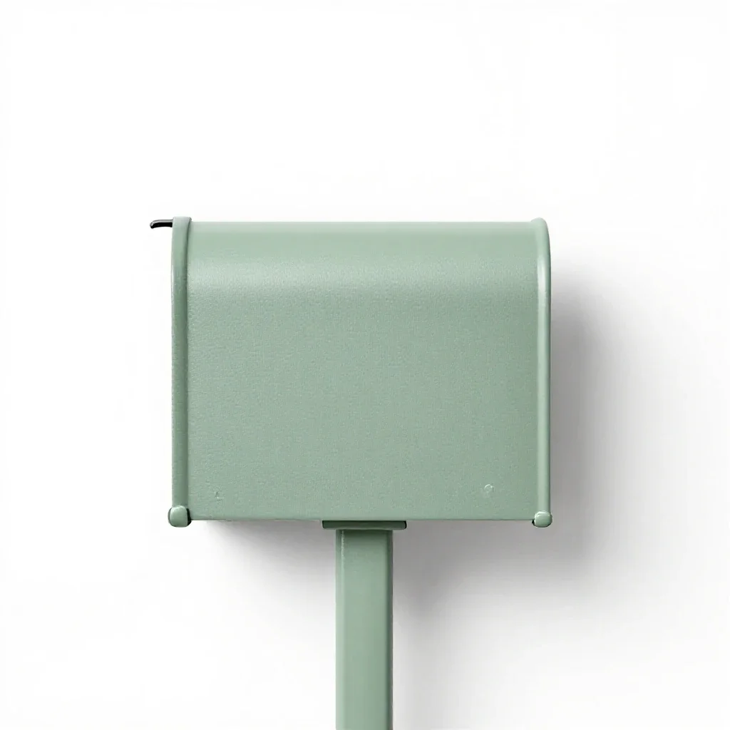 Mailbox on a post isolated on a white background