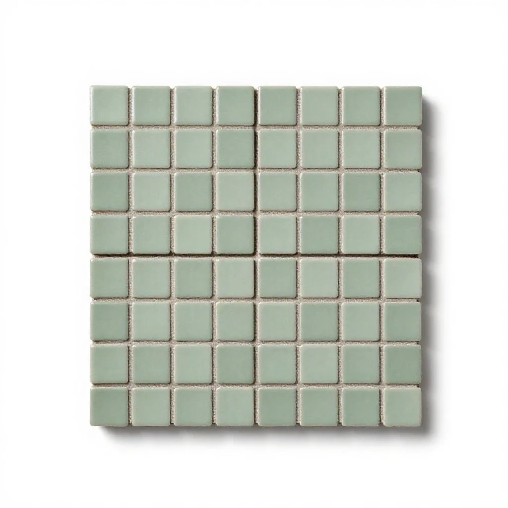 Mosaic floor tile section isolated on a white background