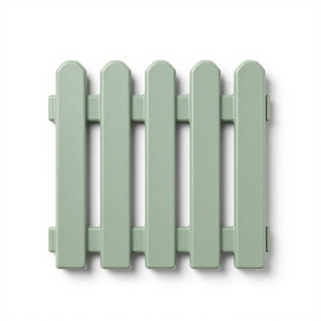 Picket fence section isolated on a white background