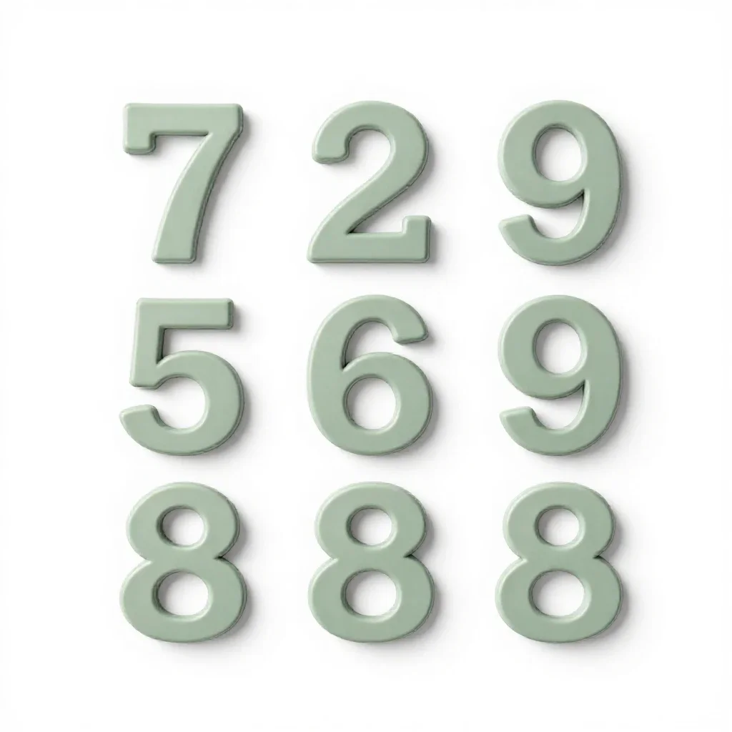 Set of house numbers isolated on a white background