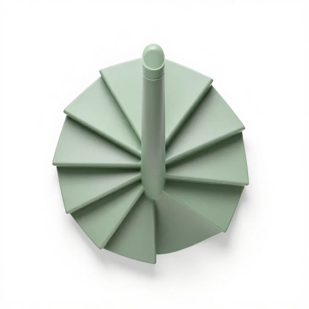 Spiral staircase segment isolated on a white background