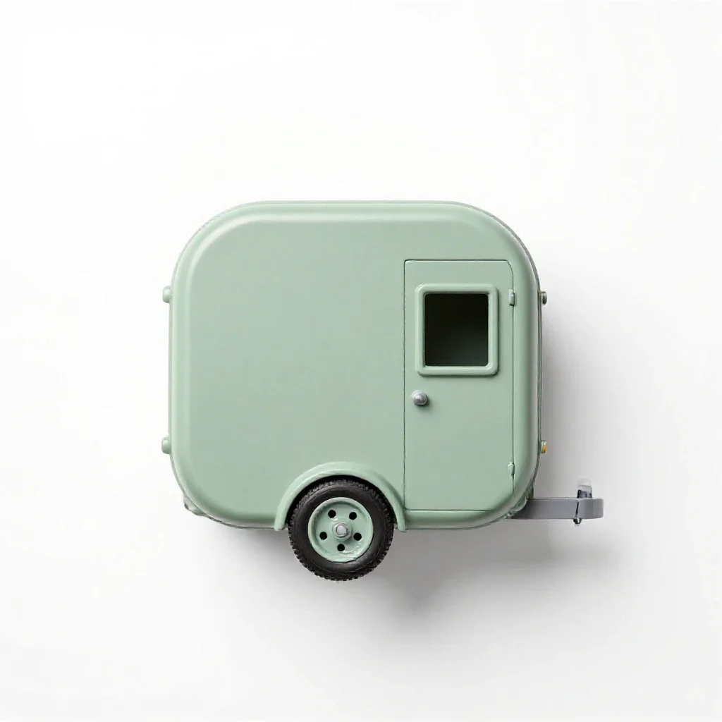 Tiny house on a trailer isolated on a white background