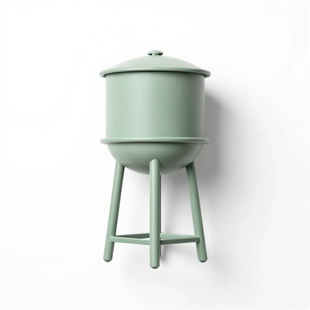 Water tower model isolated on a white background