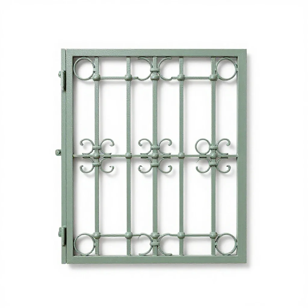 Wrought iron gate isolated on a white background