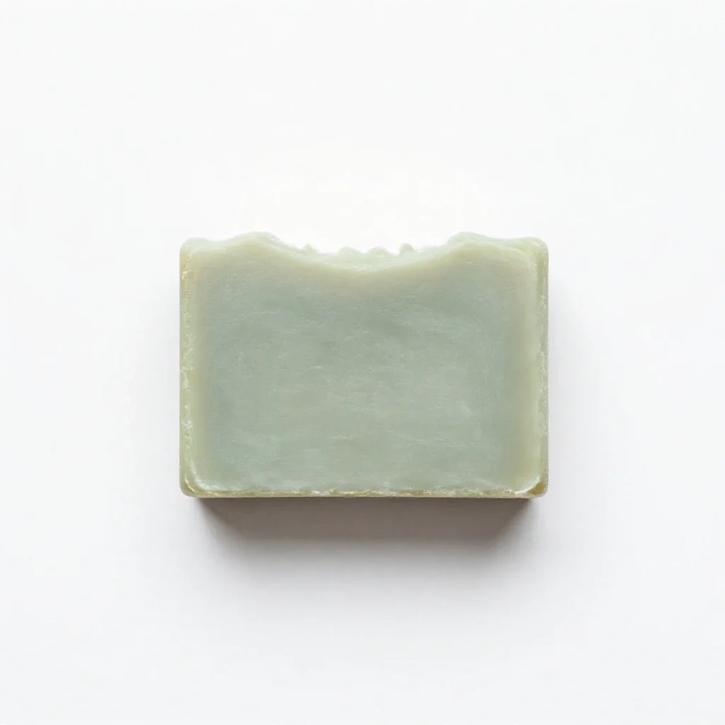 Bar of handmade soap isolated on a white background