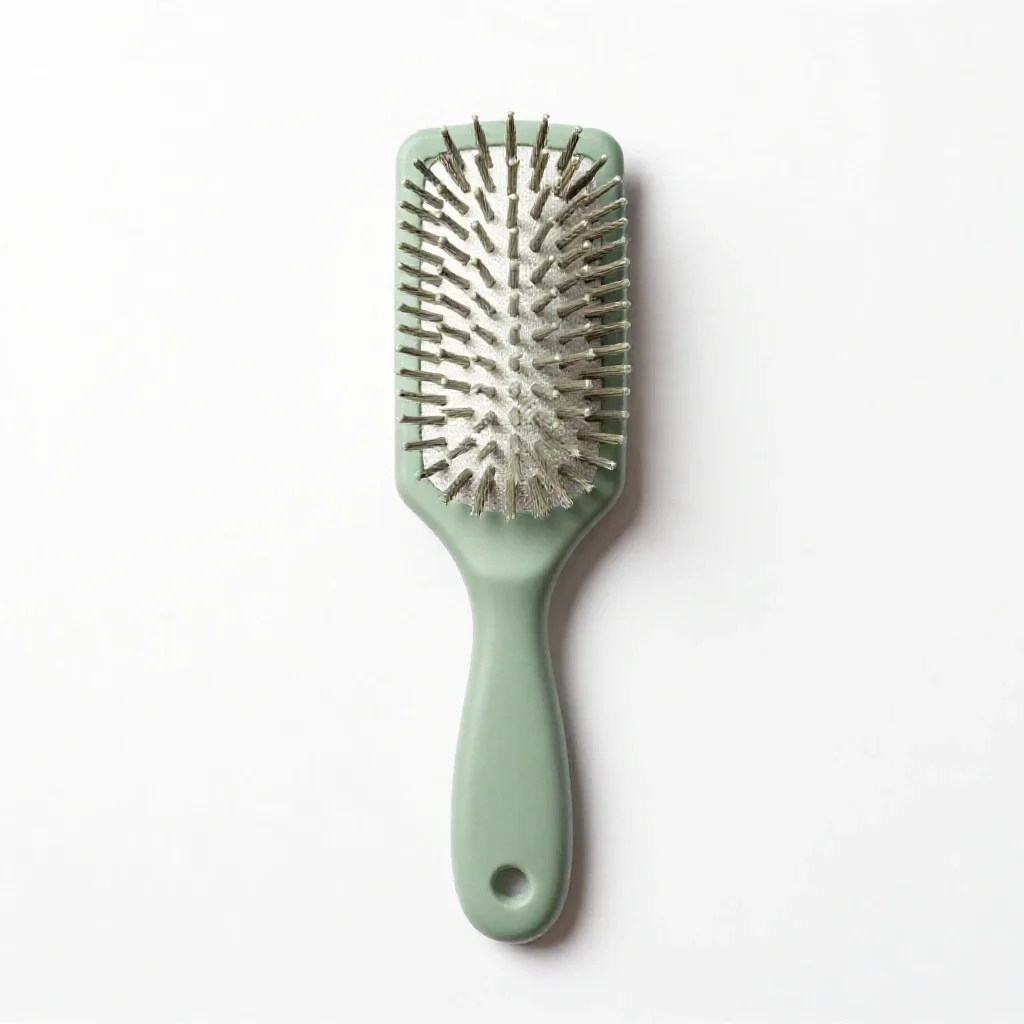 Boar bristle hairbrush isolated on a white background
