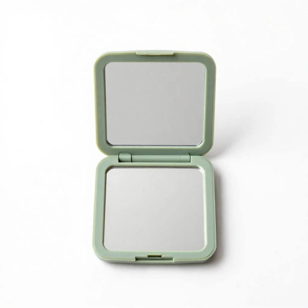 Compact mirror open isolated on a white background
