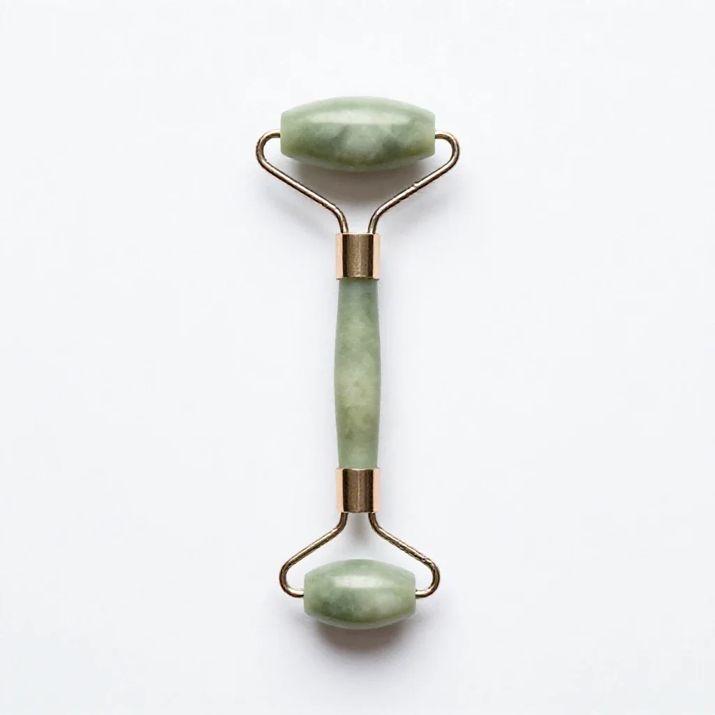 Jade facial roller isolated on a white background