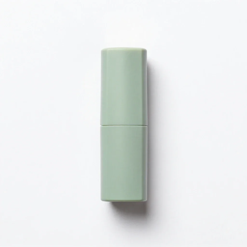 Lipstick tube uncapped isolated on a white background