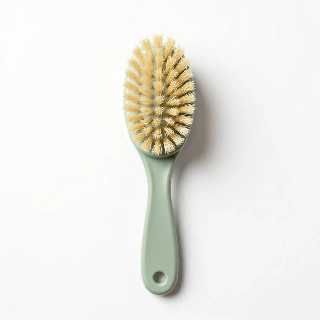 Natural bristle body brush isolated on a white background