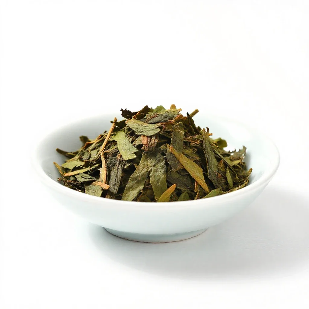 Genmaicha in a kyusu isolated on a white background