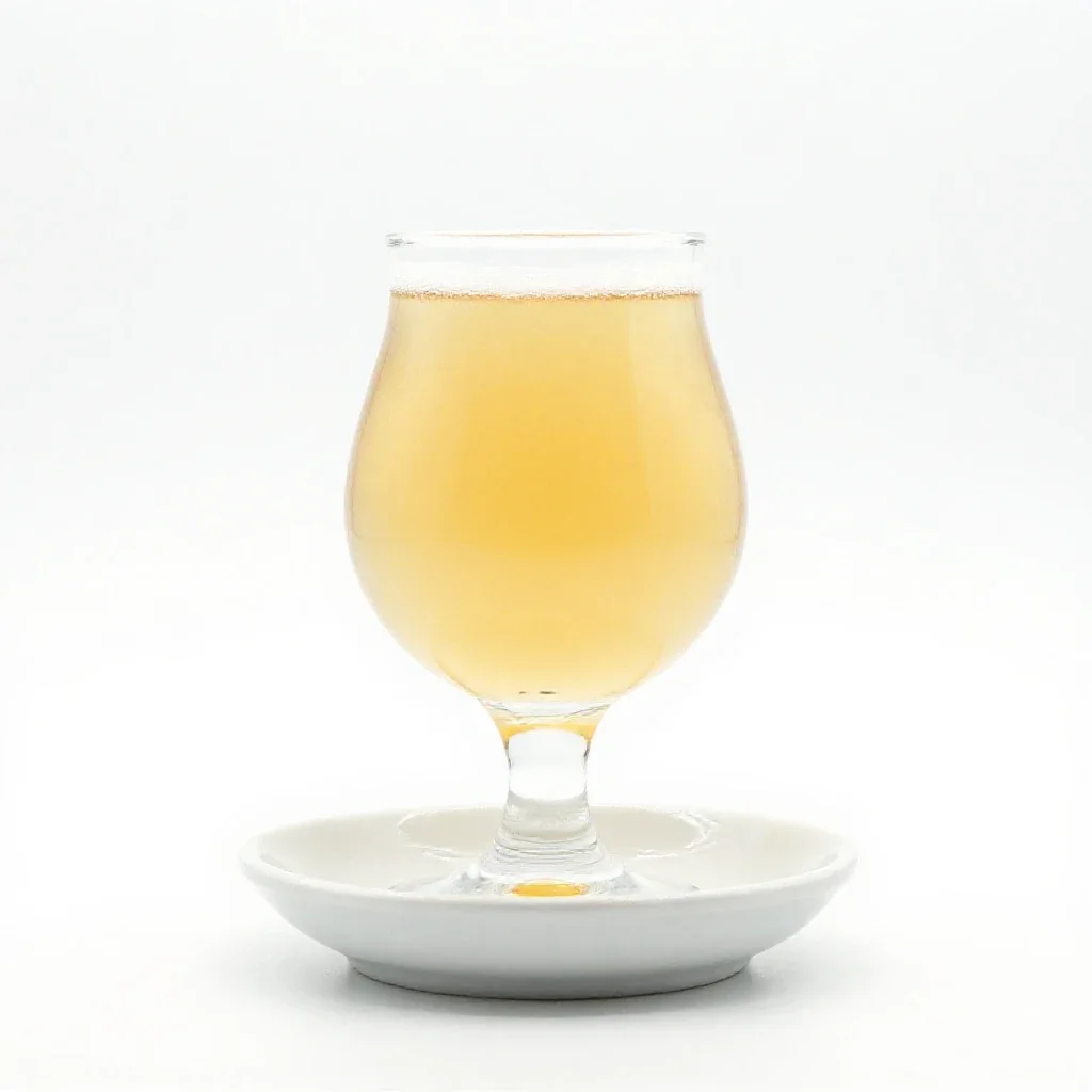 Hazy pale ale in a tulip glass isolated on a white background