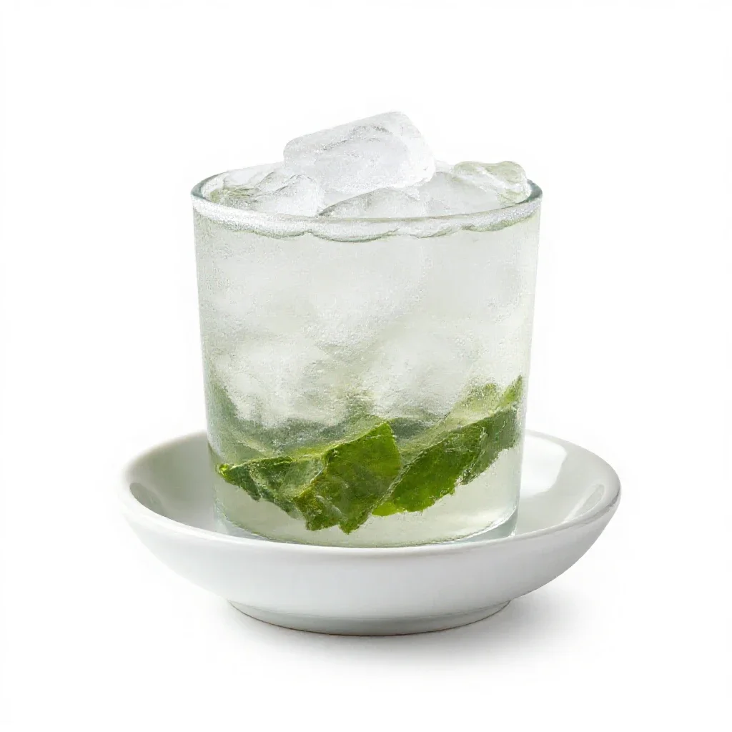 Mojito with crushed ice isolated on a white background