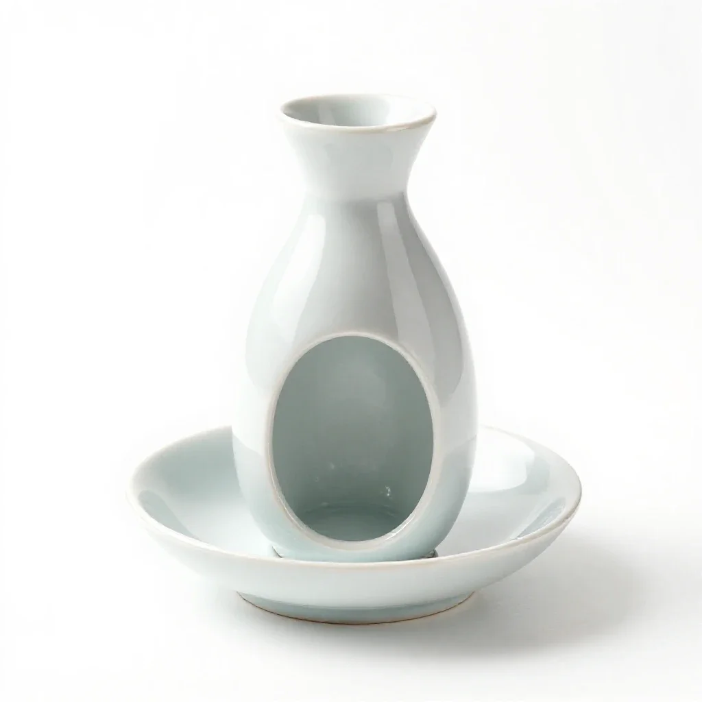 Sake set with a tokkuri isolated on a white background