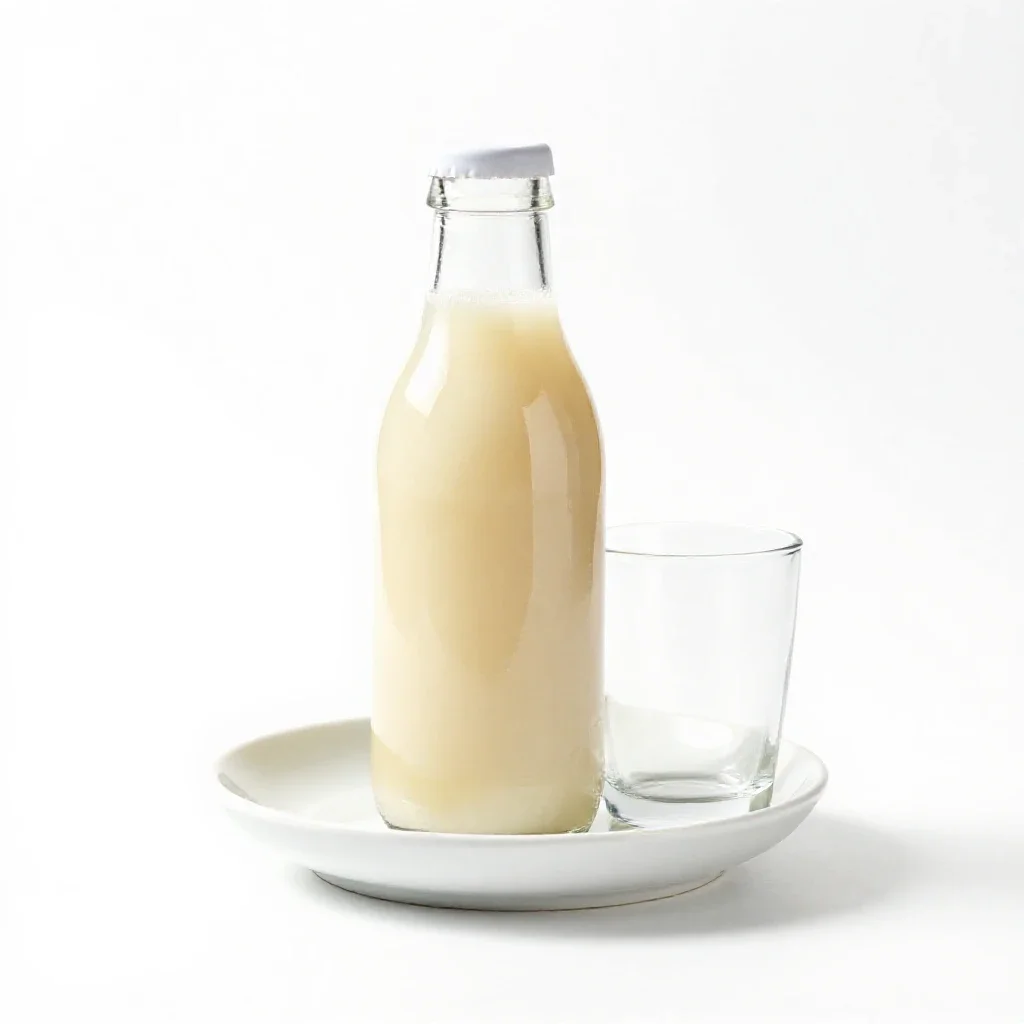 Soju bottle and glass isolated on a white background