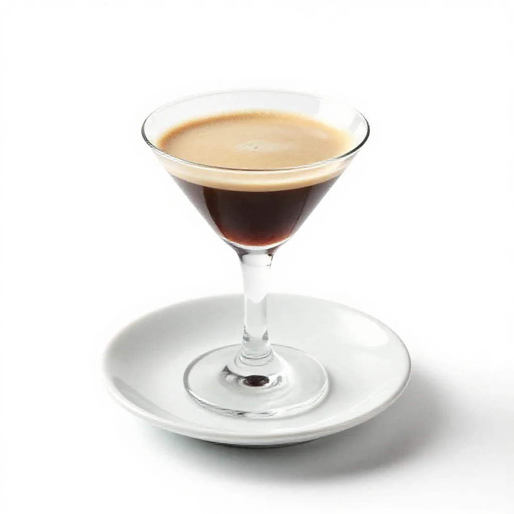 Espresso martini with crema isolated on a white background