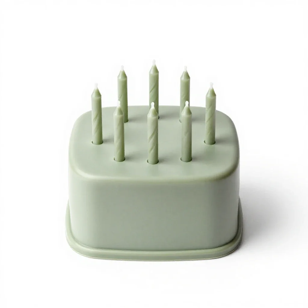 Birthday cake with candles isolated on a white background