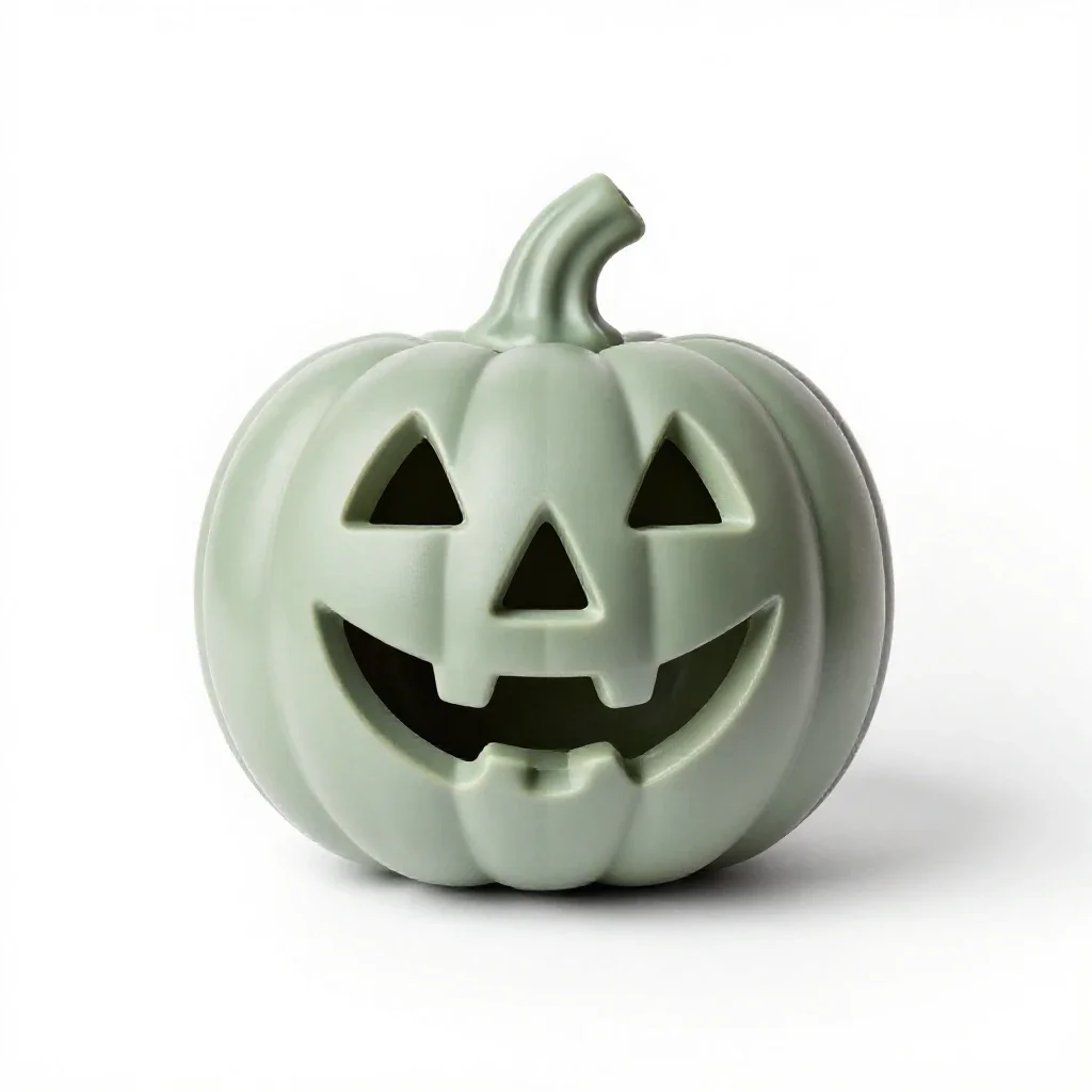 Carved pumpkin lantern isolated on a white background