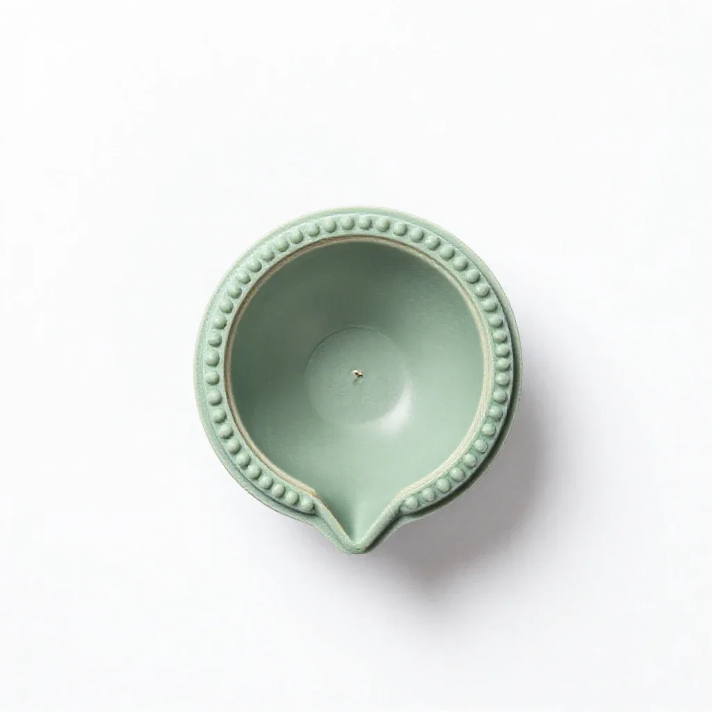 Diya oil lamp isolated on a white background