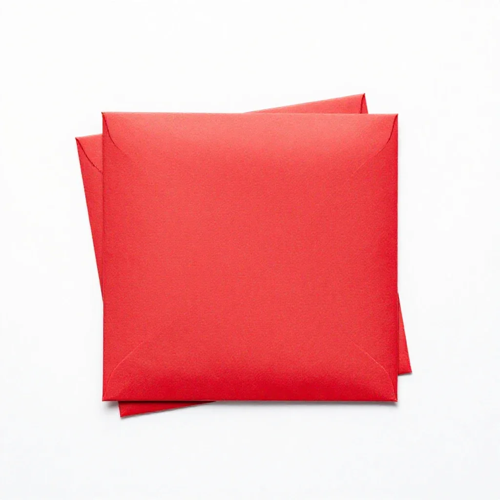 Red envelope stack isolated on a white background