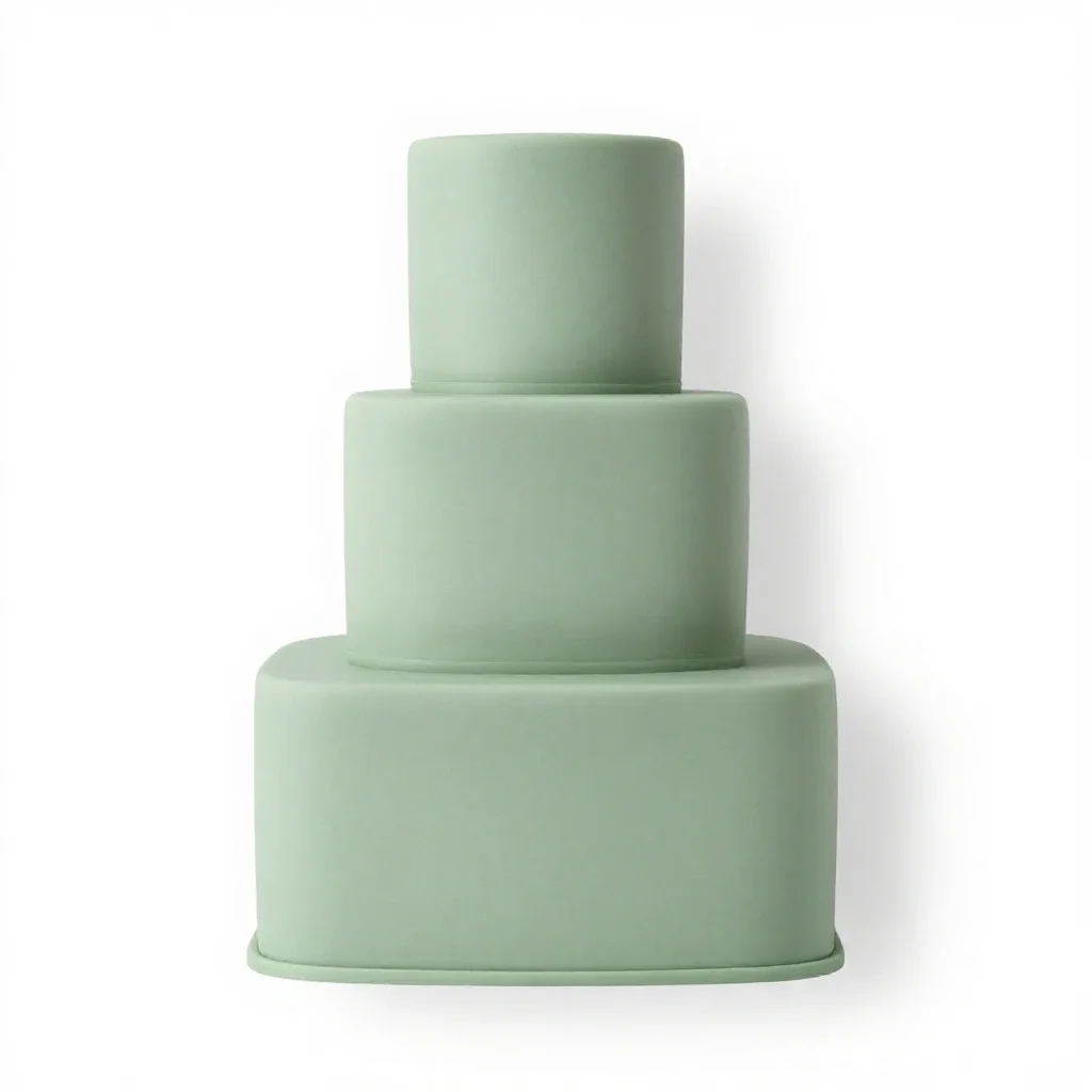 Tiered wedding cake isolated on a white background