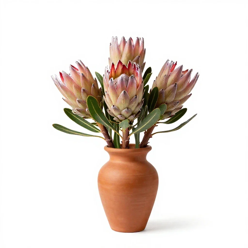 King protea isolated on a white background