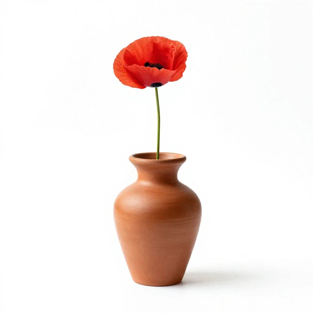 Poppy isolated on a white background