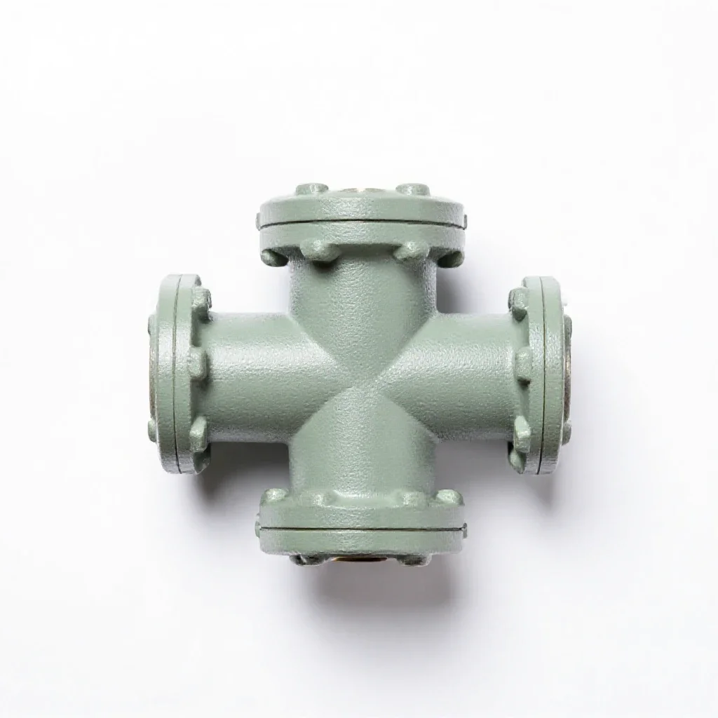 Cast iron pipe flange isolated on a white background