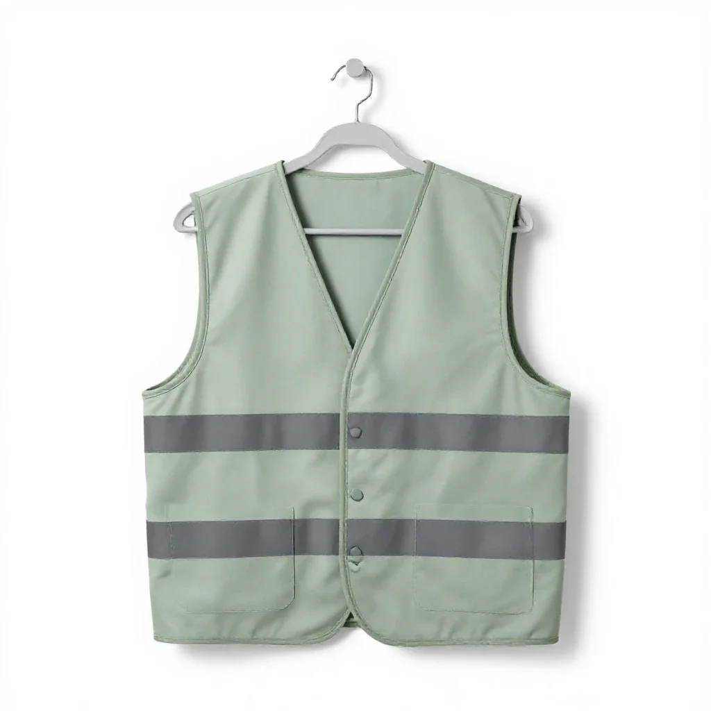 Hi-vis vest on a hook isolated on a white background