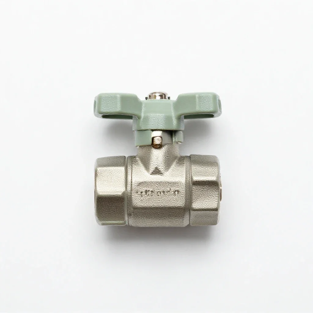 Stainless ball valve isolated on a white background
