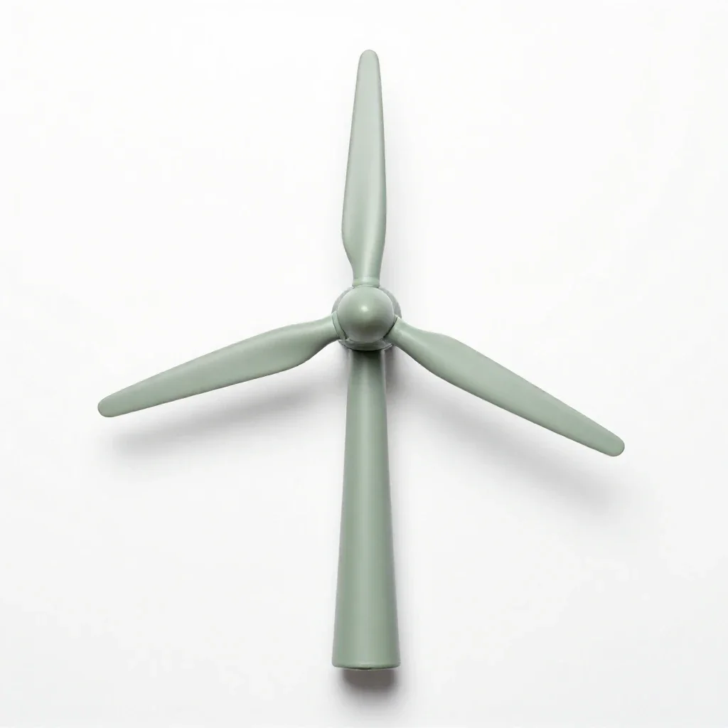 Wind turbine nacelle model isolated on a white background