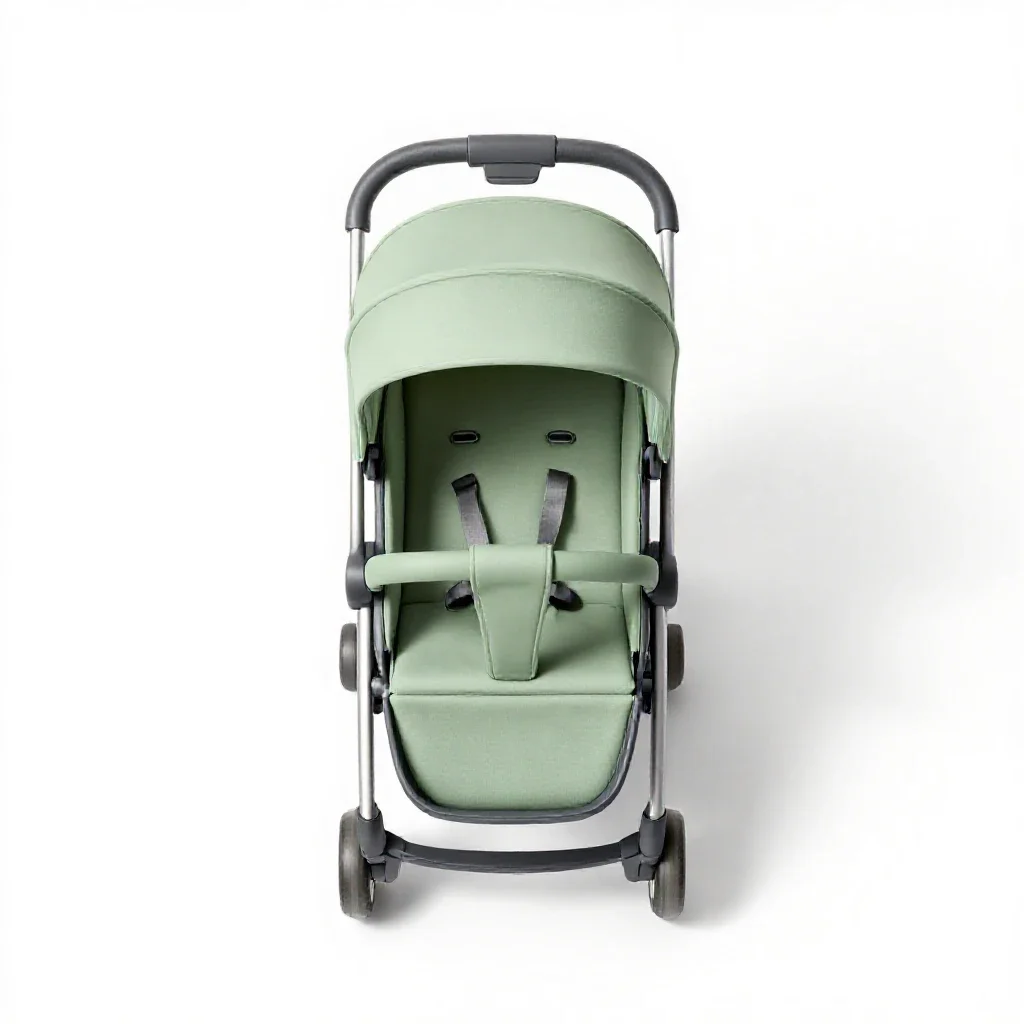 Dolls pram isolated on a white background