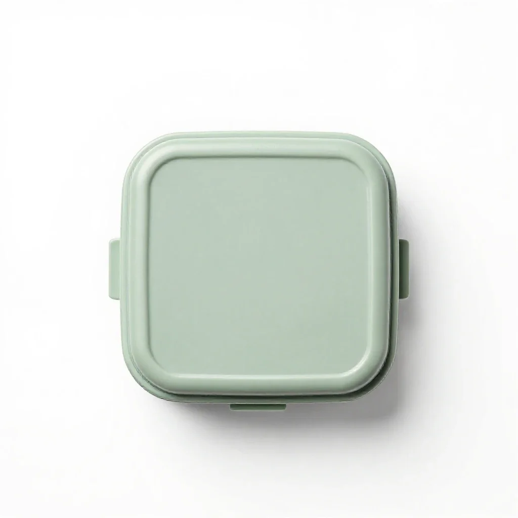 Lunch box with clips isolated on a white background